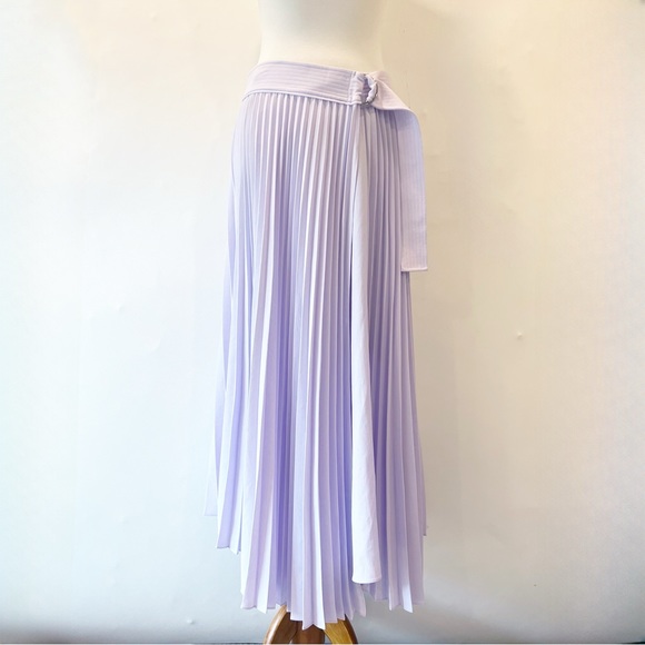 A.L.C. Arielle Pleated Asymmetric Midi Skirt Size 8 - Picture 10 of 15